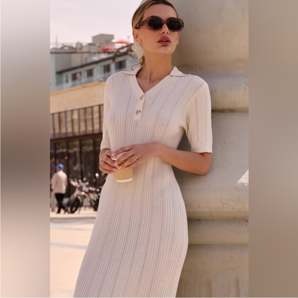 Varley Andrea Pointelle Knit Dress - Picture 4 of 8